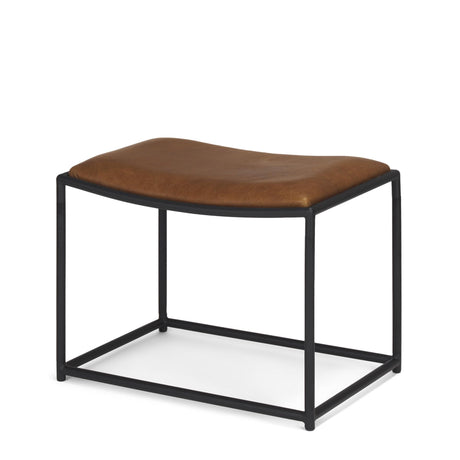 Mercana Taniel Brown Leather w/ Black Metal Stool