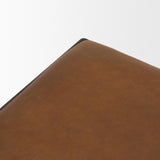 Mercana Taniel Brown Leather w/ Black Metal Stool
