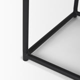 Mercana Taniel Brown Leather w/ Black Metal Stool