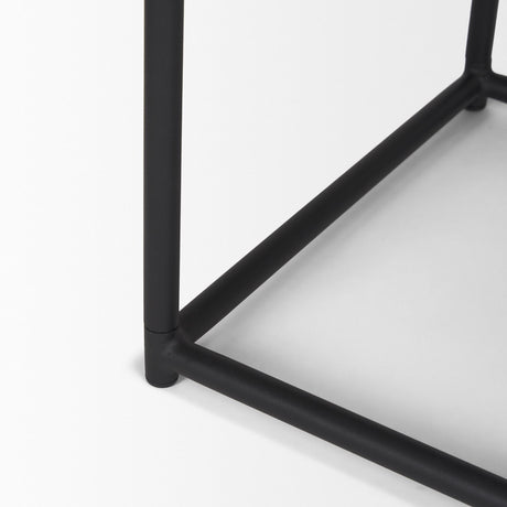 Mercana Taniel Brown Leather w/ Black Metal Stool