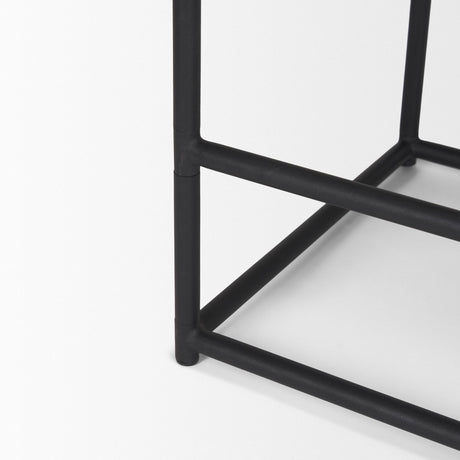 Mercana Taniel Brown Leather w/ Black Metal Counter Stool