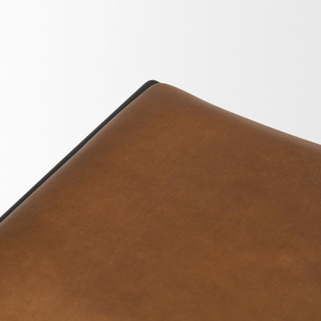 Mercana Taniel Brown Leather w/ Black Metal Counter Stool