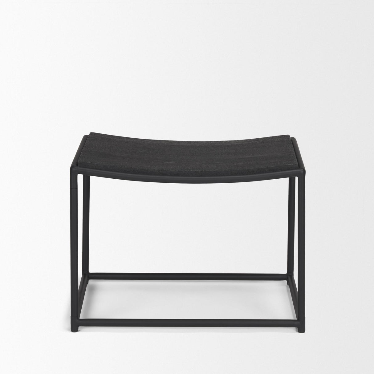 Mercana Taniel Textured Black Wood w/ Black Metal Stool