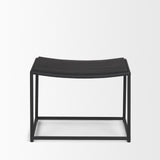 Mercana Taniel Textured Black Wood w/ Black Metal Stool