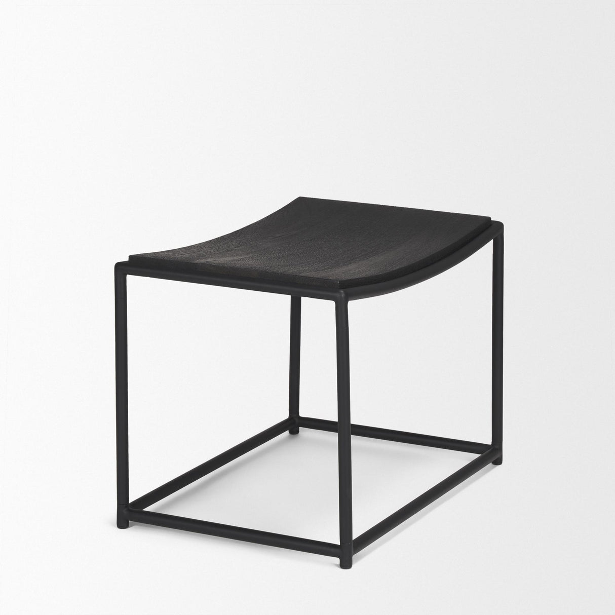 Mercana Taniel Textured Black Wood w/ Black Metal Stool