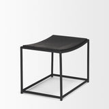 Mercana Taniel Textured Black Wood w/ Black Metal Stool