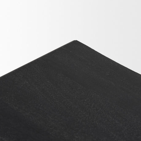 Mercana Taniel Textured Black Wood w/ Black Metal Stool