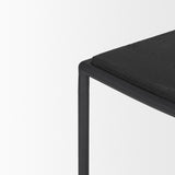 Mercana Taniel Textured Black Wood w/ Black Metal Stool