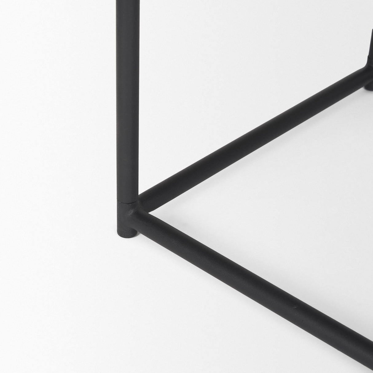 Mercana Taniel Textured Black Wood w/ Black Metal Stool