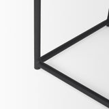 Mercana Taniel Textured Black Wood w/ Black Metal Stool