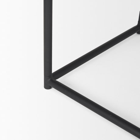 Mercana Taniel Textured Black Wood w/ Black Metal Stool