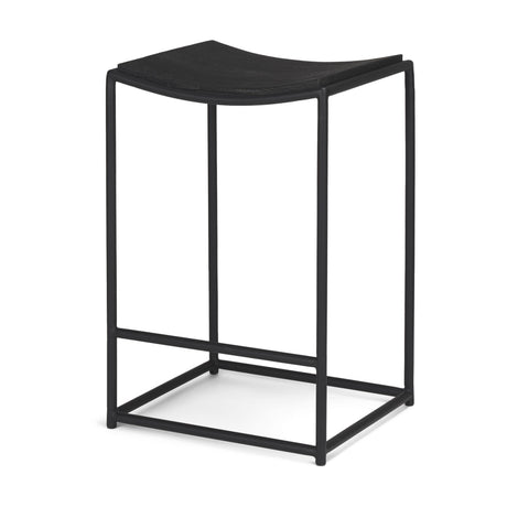 Mercana Taniel Textured Black Wood w/ Black Metal Counter Stool