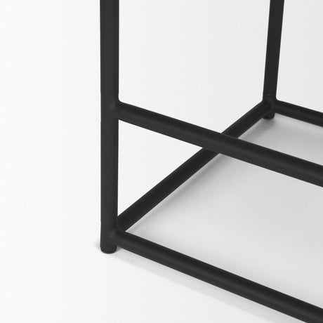 Mercana Taniel Textured Black Wood w/ Black Metal Counter Stool