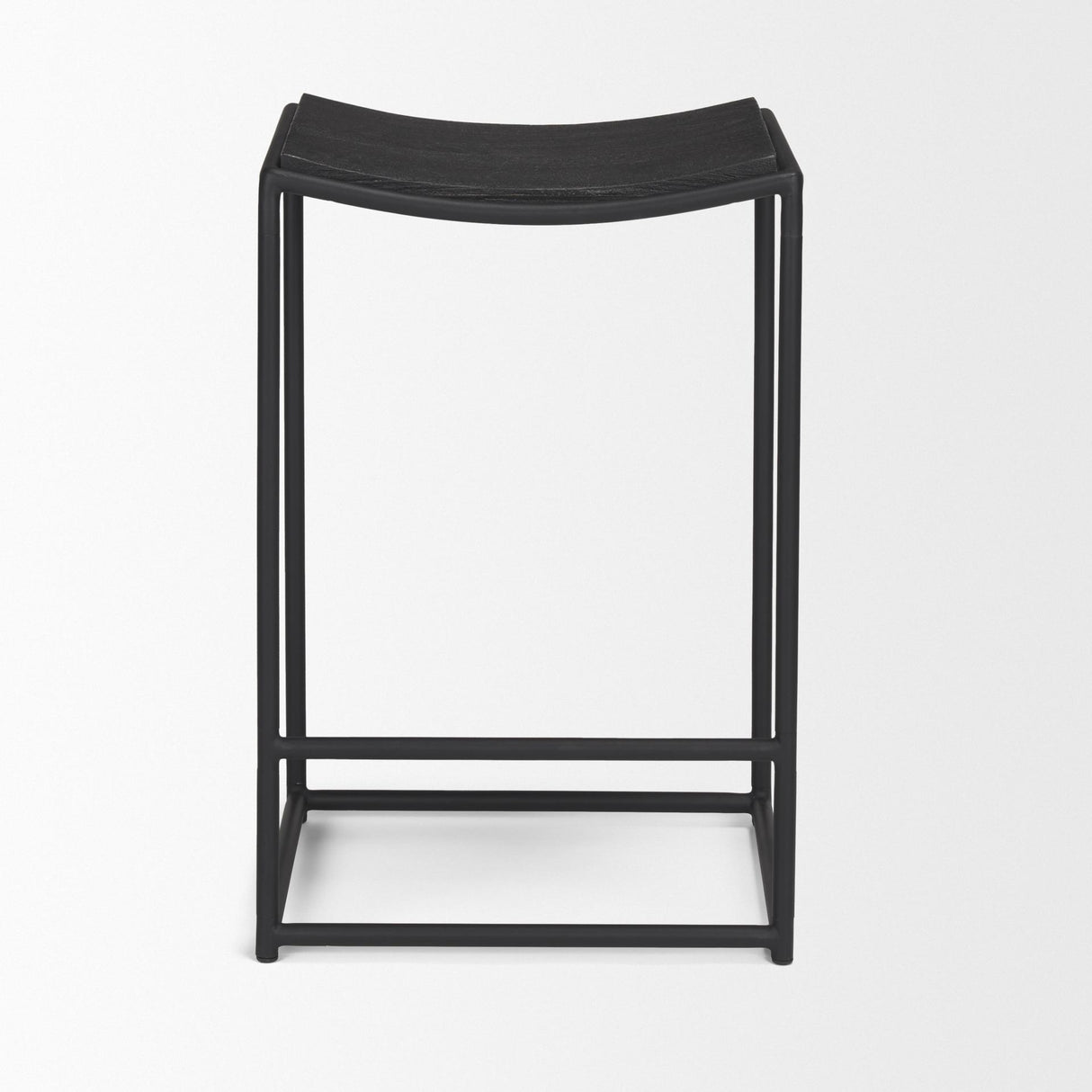 Mercana Taniel Textured Black Wood w/ Black Metal Counter Stool