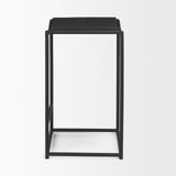 Mercana Taniel Textured Black Wood w/ Black Metal Counter Stool