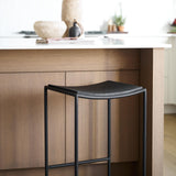 Mercana Taniel Textured Black Wood w/ Black Metal Counter Stool