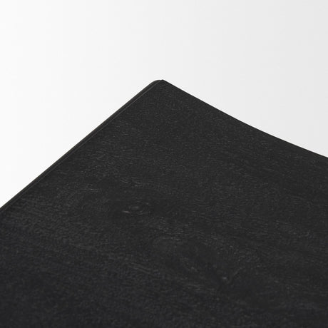 Mercana Taniel Textured Black Wood w/ Black Metal Counter Stool