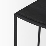 Mercana Taniel Textured Black Wood w/ Black Metal Counter Stool