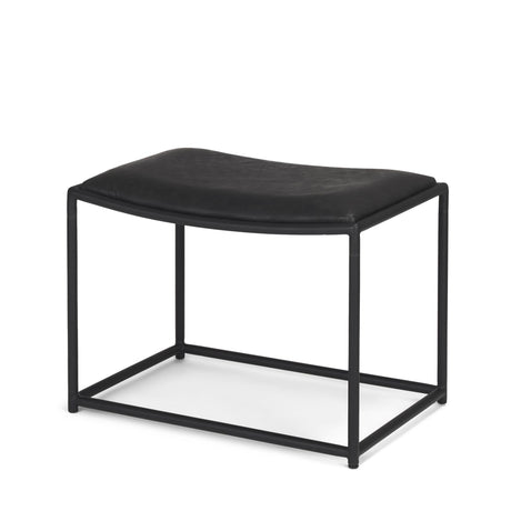 Mercana Taniel Black Leather w/ Black Metal Stool