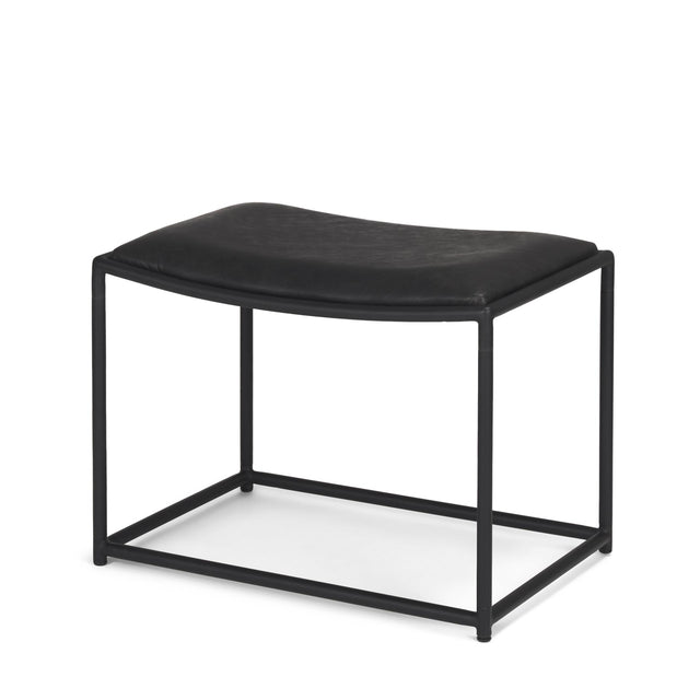 Mercana Taniel Black Leather w/ Black Metal Stool