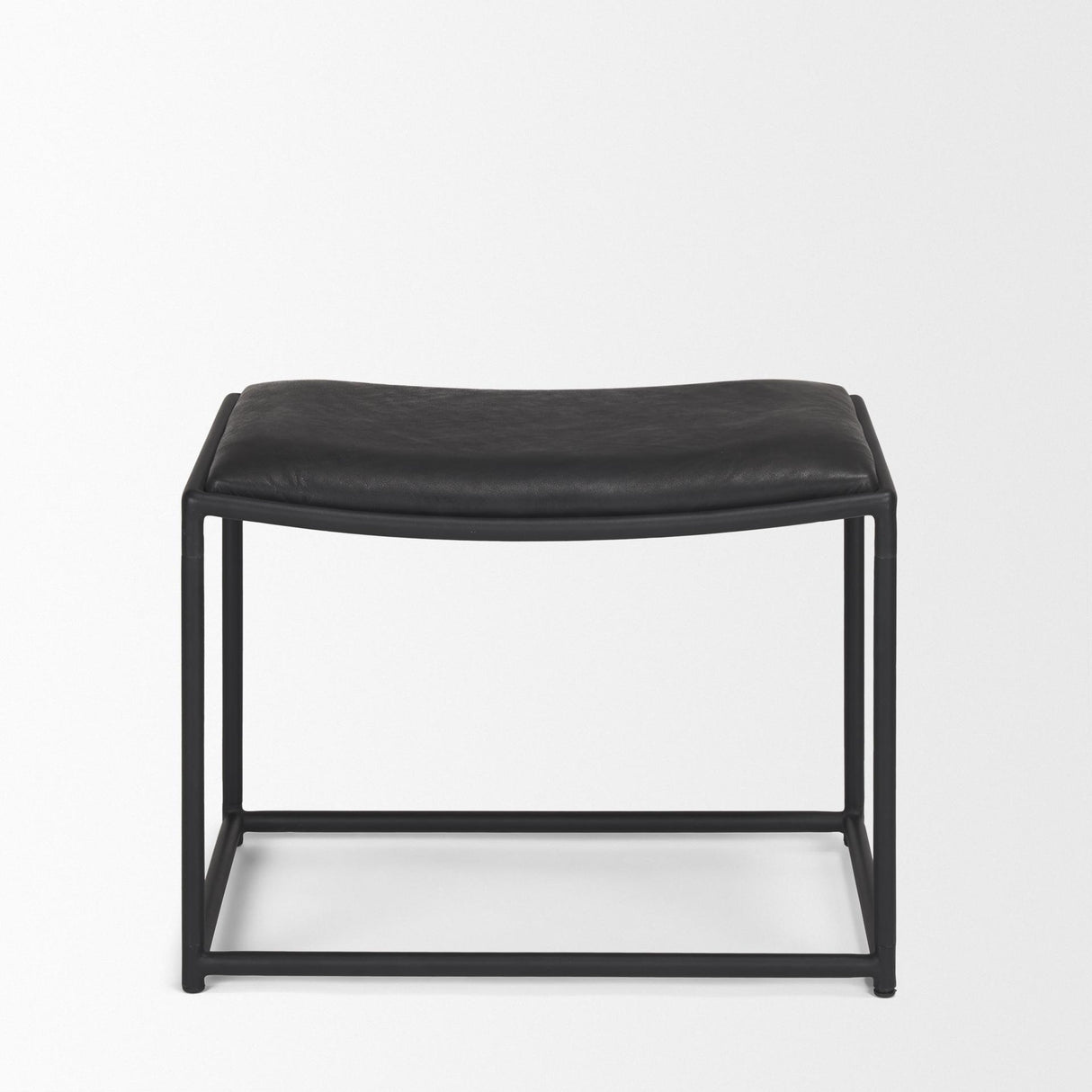 Mercana Taniel Black Leather w/ Black Metal Stool