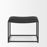 Mercana Taniel Black Leather w/ Black Metal Stool