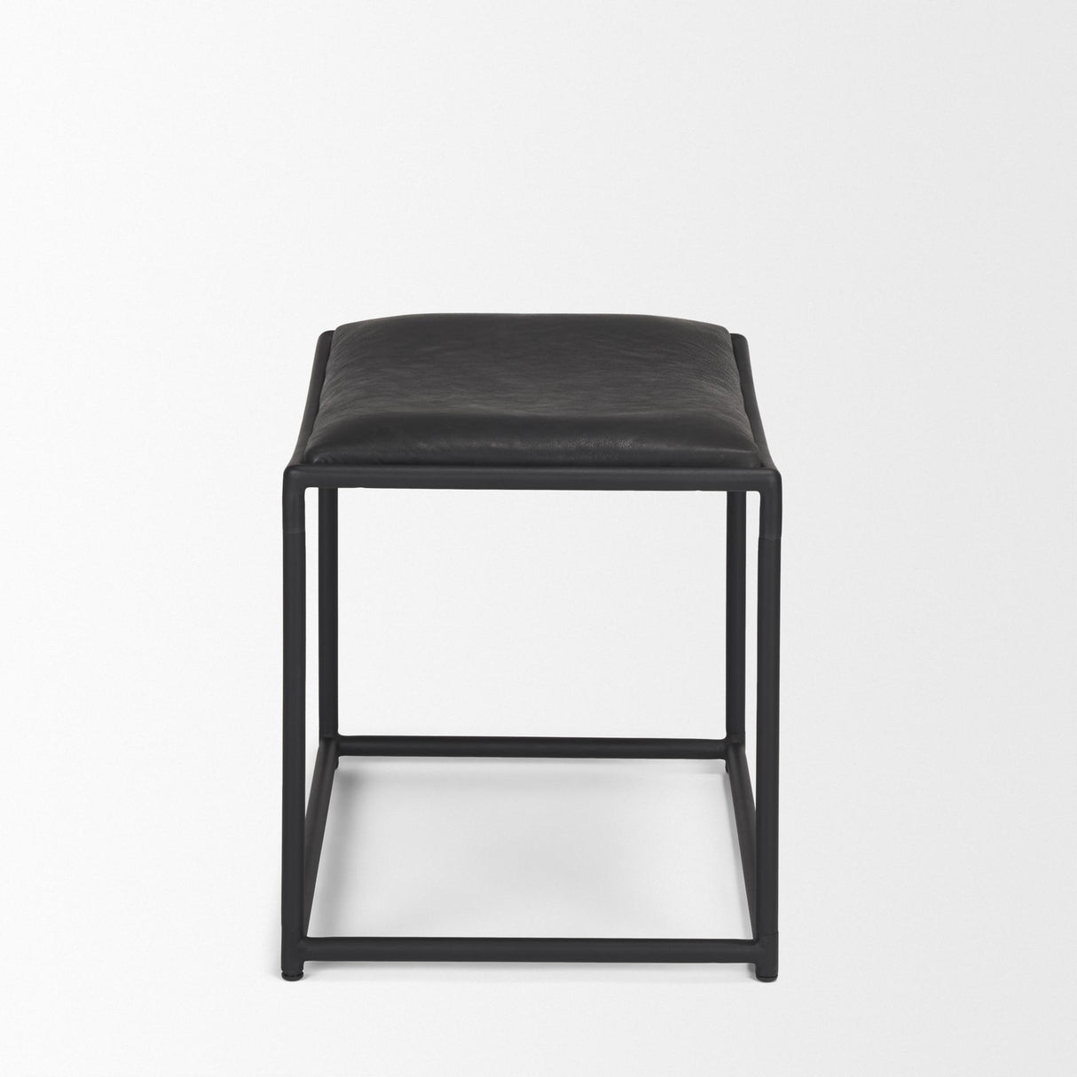 Mercana Taniel Black Leather w/ Black Metal Stool