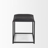 Mercana Taniel Black Leather w/ Black Metal Stool