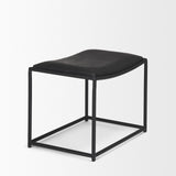 Mercana Taniel Black Leather w/ Black Metal Stool