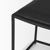 Mercana Taniel Black Leather w/ Black Metal Stool