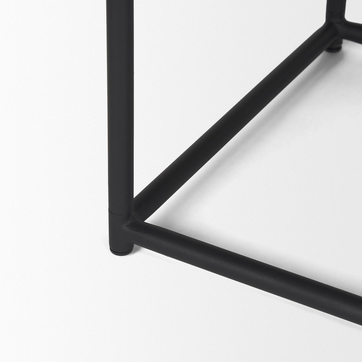 Mercana Taniel Black Leather w/ Black Metal Stool