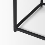 Mercana Taniel Black Leather w/ Black Metal Stool