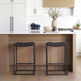 Mercana Taniel Black Leather w/ Black Metal Counter Stool