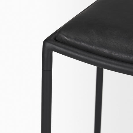 Mercana Taniel Black Leather w/ Black Metal Counter Stool