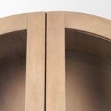 Mercana Suri Light Brown Wood W/Glass Doors Arched Curio Cabinet