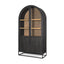 Mercana Sloan 80.5H Black Wood W/Black Metal Frame Arched Cabinet