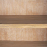 Mercana Sloan 80.5H Black Wood W/Black Metal Frame Arched Cabinet