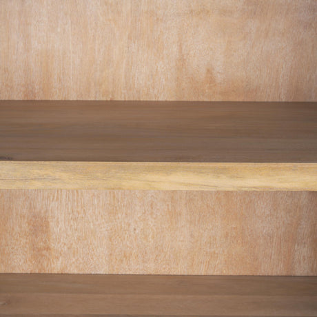 Mercana Sloan 80.5H Black Wood W/Black Metal Frame Arched Cabinet