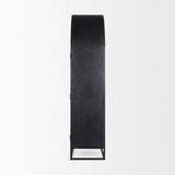 Mercana Sloan 80.5H Black Wood W/Black Metal Frame Arched Cabinet