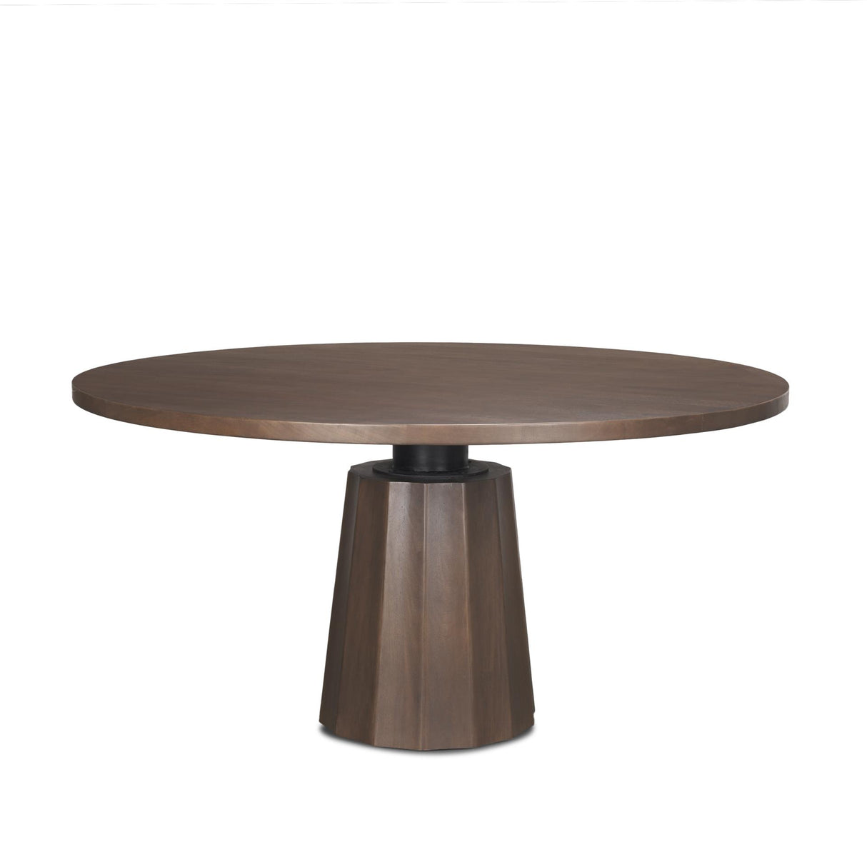 Mercana Swanson 60" Dark Brown Wood Round Pedestal Dining Table