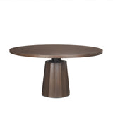 Mercana Swanson 60" Dark Brown Wood Round Pedestal Dining Table