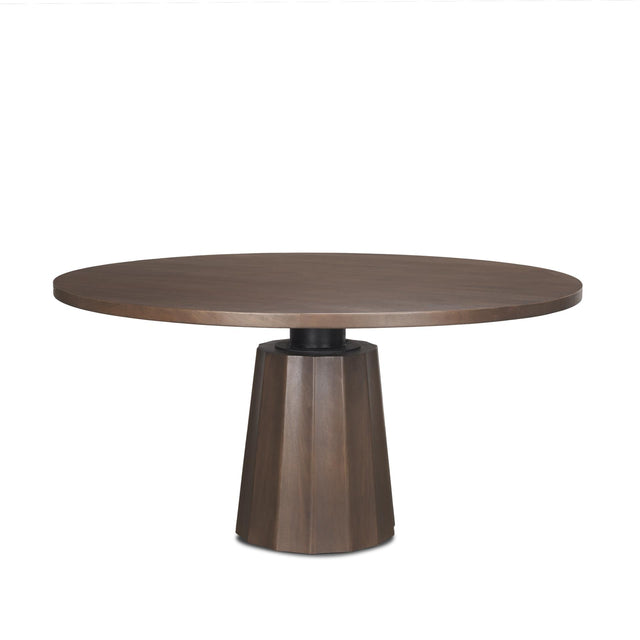 Mercana Swanson 60" Dark Brown Wood Round Pedestal Dining Table