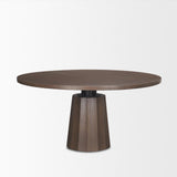 Mercana Swanson 60" Dark Brown Wood Round Pedestal Dining Table