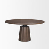Mercana Swanson 60" Dark Brown Wood Round Pedestal Dining Table