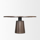 Mercana Swanson 60" Dark Brown Wood Round Pedestal Dining Table