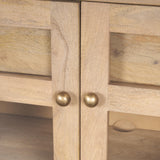 Mercana Suri Light Brown Wood w/ Glass Doors Sideboard