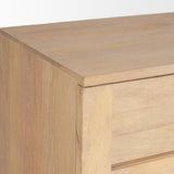 Mercana Suri Light Brown Wood w/ Glass Doors Sideboard