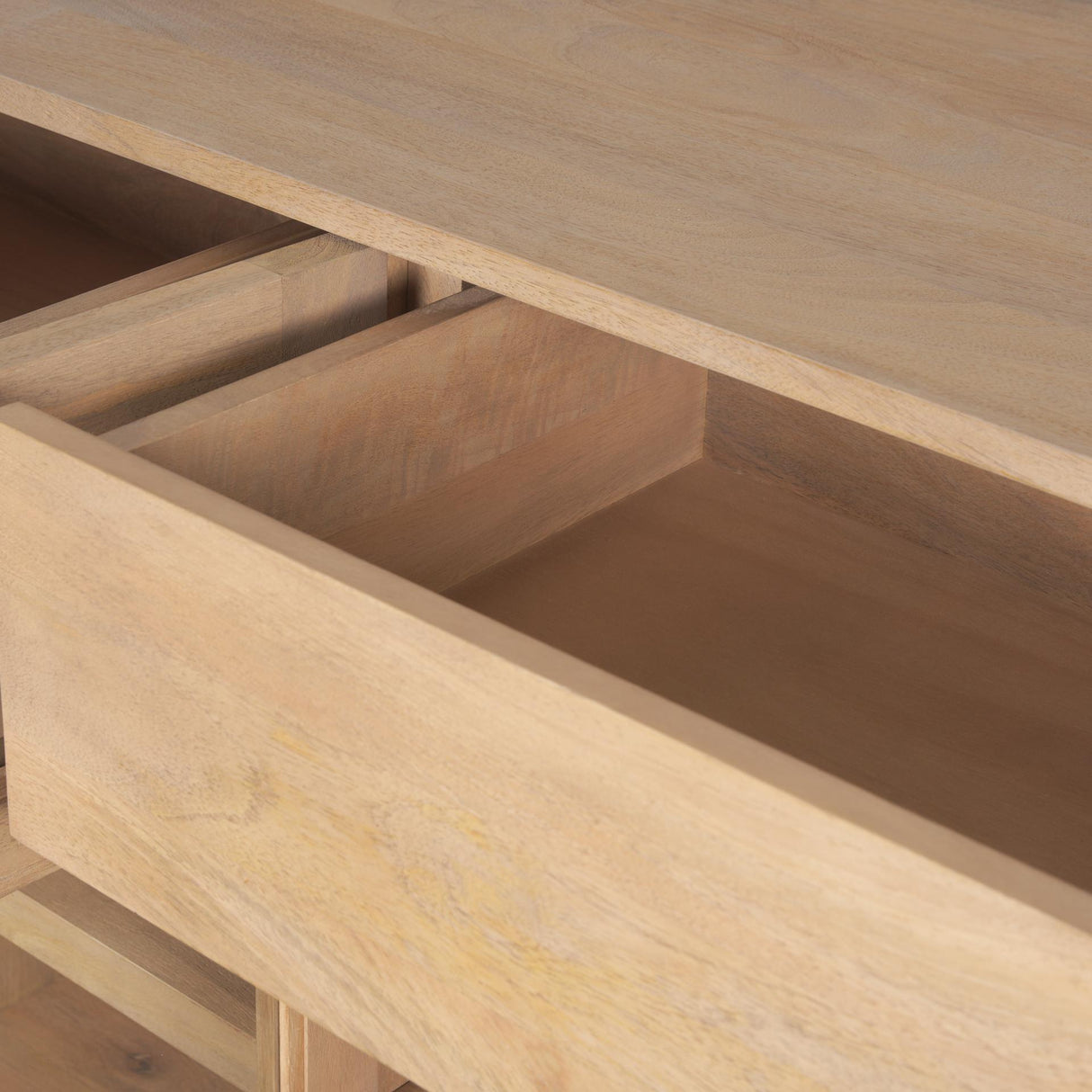 Mercana Suri Light Brown Wood w/ Glass Doors Sideboard