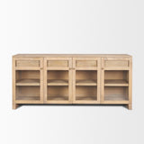 Mercana Suri Light Brown Wood w/ Glass Doors Sideboard