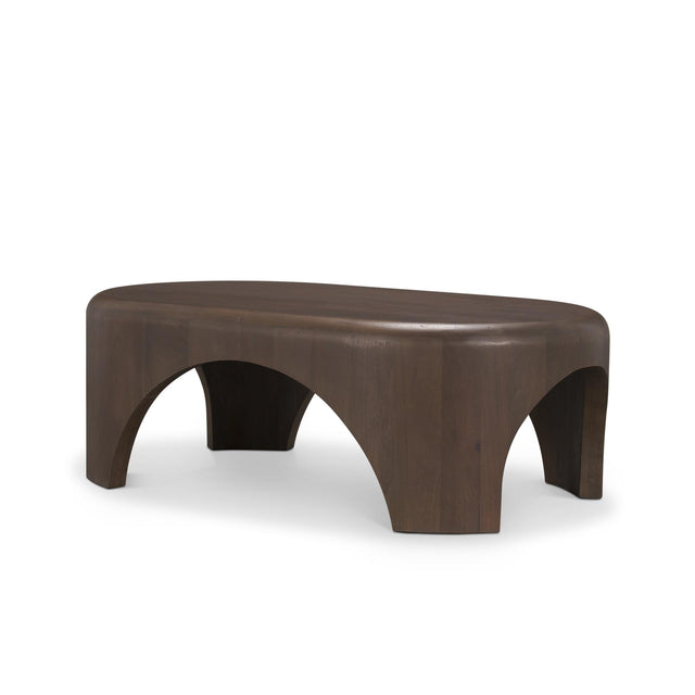 Mercana Shima Oval Dark Brown Wood w/ Arched Legs Coffee Table